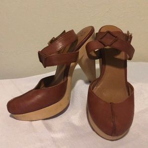 Clog ankle tie heels